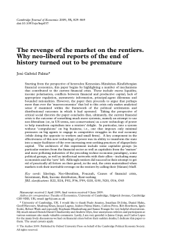 The revenge of the market on the rentiers. Why neo