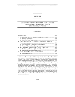 Governing Through Owners: How and Why Formal