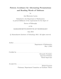 Pattern Avoidance for Alternating Permutations and - Math-UMN