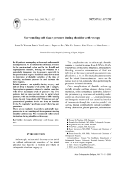 Surrounding soft tissue pressure during shoulder arthroscopy