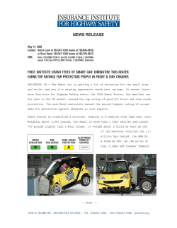 First Institute Crash Tests of Smart Car: IIHS News Release