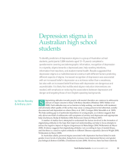 Depression stigma in Australian high school students