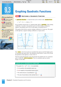 Graphing Quadratic Functions