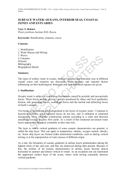 Surface Water: Oceans, Interior Seas, Coastal Zones and