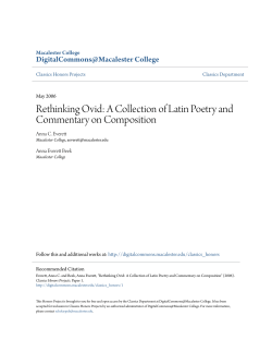 A Collection of Latin Poetry and Commentary on Composition