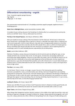 Differentieret romanl&aelig;sning &ndash; engelsk