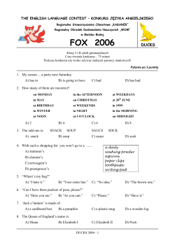FOX 2006 - Konkurs Języka Angielskiego FOX