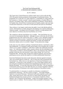 The Fixed Term Parliaments Bill
