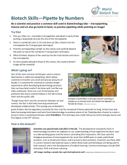 Biotech Skills&mdash;Pipette by Numbers