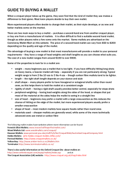 BUYING A MALLET - Cammeray Croquet Club