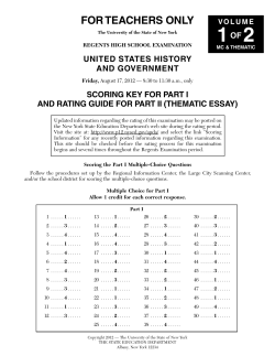 Scoring Key, Part I and Rating Guide, Part II - Thematic