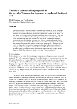 The role of contact and language shift in the spread of Austronesian