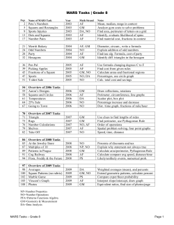 MARS Tasks | Grade 8 - IS 259 8th Grade Math Common Core Library