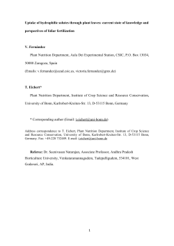 Uptake of hydrophilic solutes through plant leaves