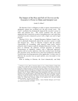 The Impact of the Rise and Fall of Chevron on the Executive`s Power