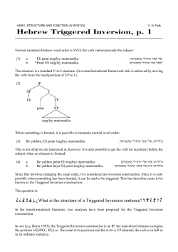 Hebrew Triggered Inversion