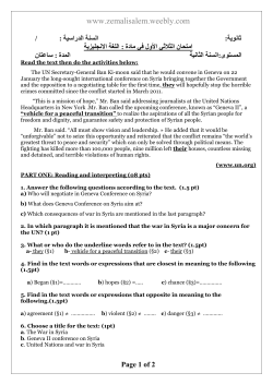 2AS first Exam UN and war in Syria - Zemali Salem