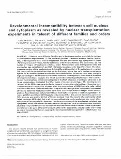 Developmental incompatibility between cell nucleus and cytoplasm