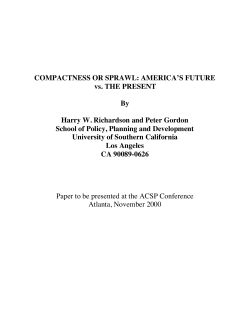 COMPACTNESS OR SPRAWL - Lusk Center for Real Estate