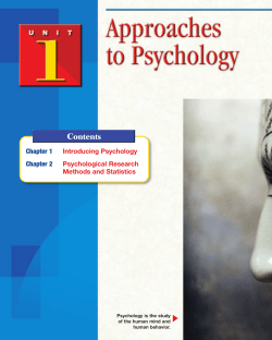 Chapter 1: Introducing Psychology