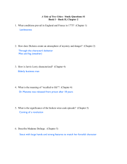 A Tale of Two Cities​: Study Questions #1 Book I