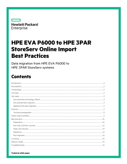 HPE EVA P6000 to HPE 3PAR StoreServ Online Import Best Practices