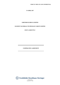 19 APRIL 2017 GREENROCK BIDCO LIMITED ELEMENT