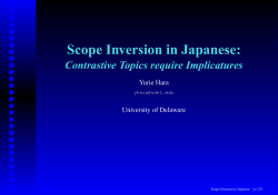 Scope Inversion in Japanese: