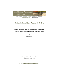 Farm Workers and the Fair Labor Standards Act: Racial
