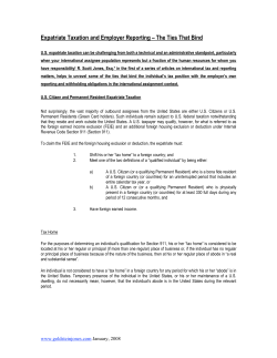 Expatriate Taxation and Employer Reporting