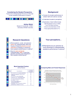 Considering the Student Perspective: Factors that Undergraduates