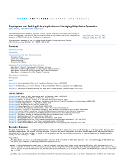 Employment and Training Policy Implications of the Aging Baby