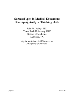 SuccessTypes In Medical Education - Texas Tech University Health