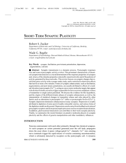Short-term synaptic plasticity - Berkeley MCB