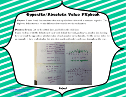 Opposite/Absolute Value Flipbook