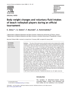 Body weight changes and voluntary fluid intakes of beach