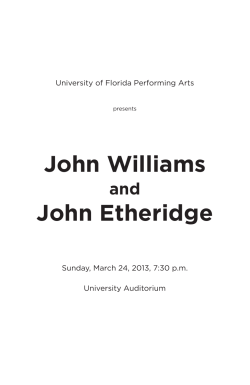 John Williams John Etheridge - University of Florida Performing Arts