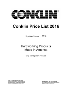 Conklin Price List 2016