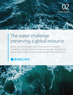 The water challenge: preserving a global resource