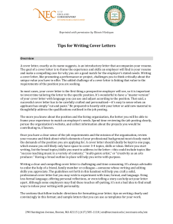 Tips for Writing Cover Letters