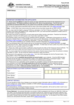 Form 61-4A - CASA Flight Crew Licence Application on basis of