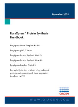 EasyXpress Protein Synthesis Handbook