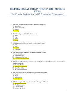 HISTORY-SOCIAL FORMATIONS IN PRE