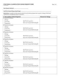 FUNCTIONAL CLASSIFICATION CHANGE REQUEST