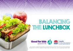 balancing the lunchbox - Good for Kids, Good for Life