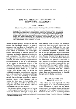 bias and therapist influence in behavioral - Deep Blue