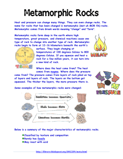 Heat an name fo Metamo Metamo tempera type of rocks b come fr of