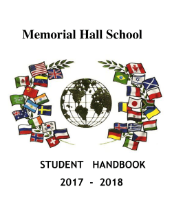student handbook - Memorial Hall School