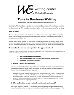 Tone in Business Writing