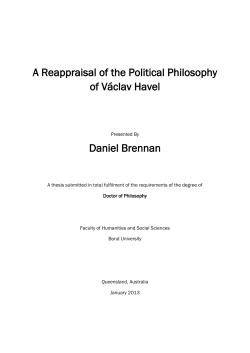 A Reappraisal of the Political Philosophy of Václav Havel Daniel